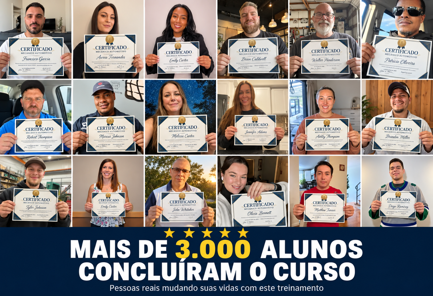 Mais de 3.000 alunos já concluíram o curso de mecânica automotiva